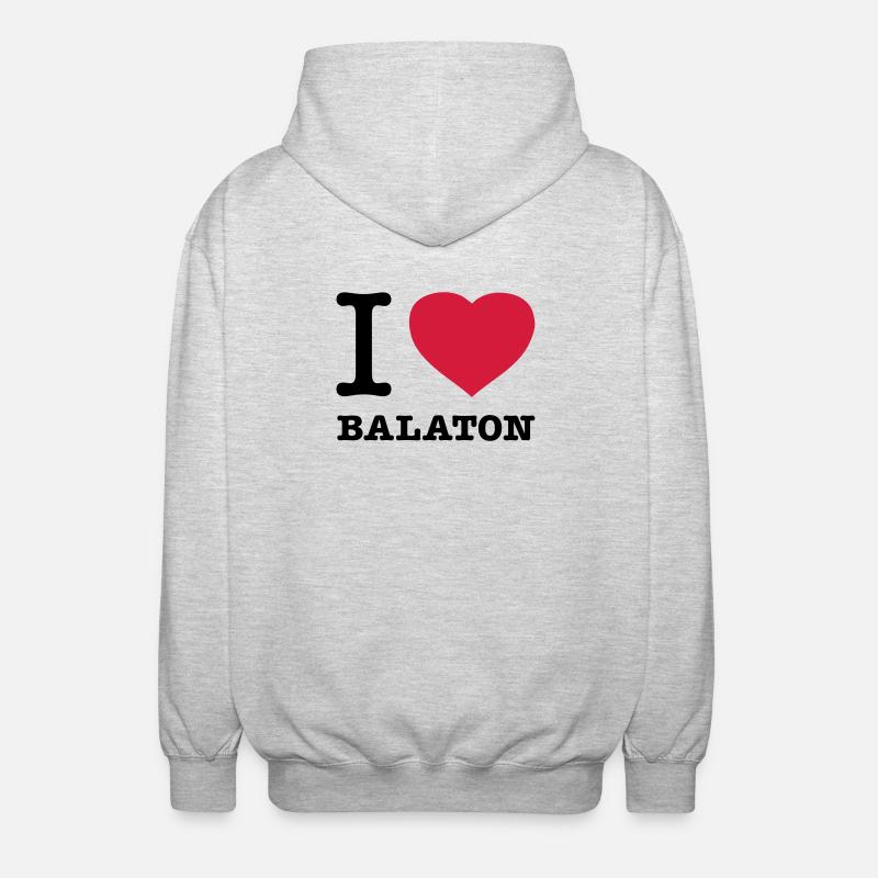 I LOVE BALATON Ungarn - Unisex Kapuzenjacke - Hellgrau meliert