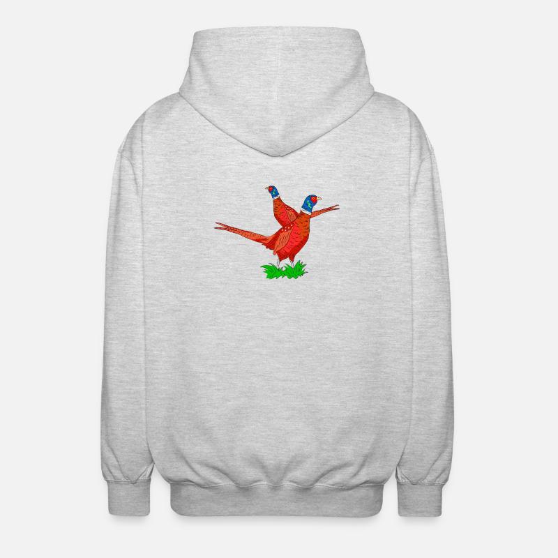 Fabuleuse illustration de faisan - Veste à capuche unisexe - gris clair chiné