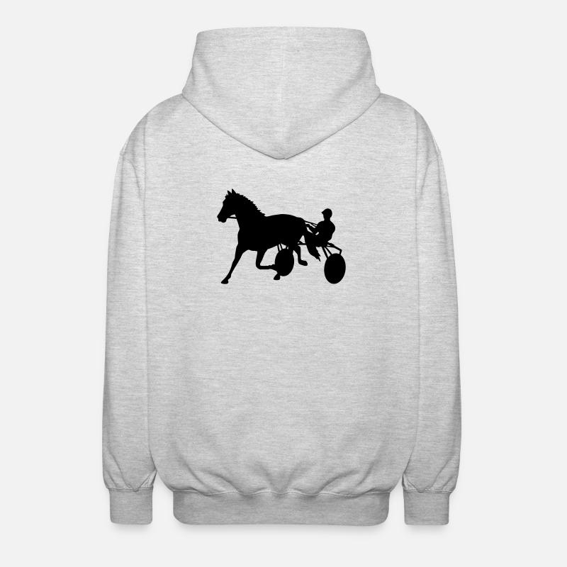 harness racing - Unisex Hooded Jacket - light heather grey