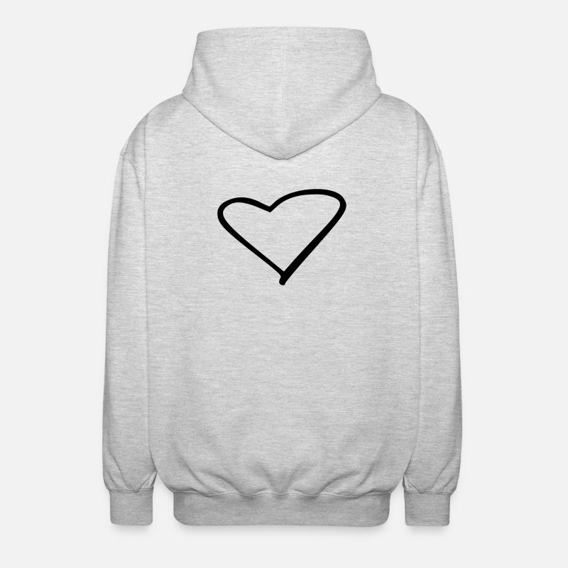 Herz - Unisex Kapuzenjacke - Hellgrau meliert