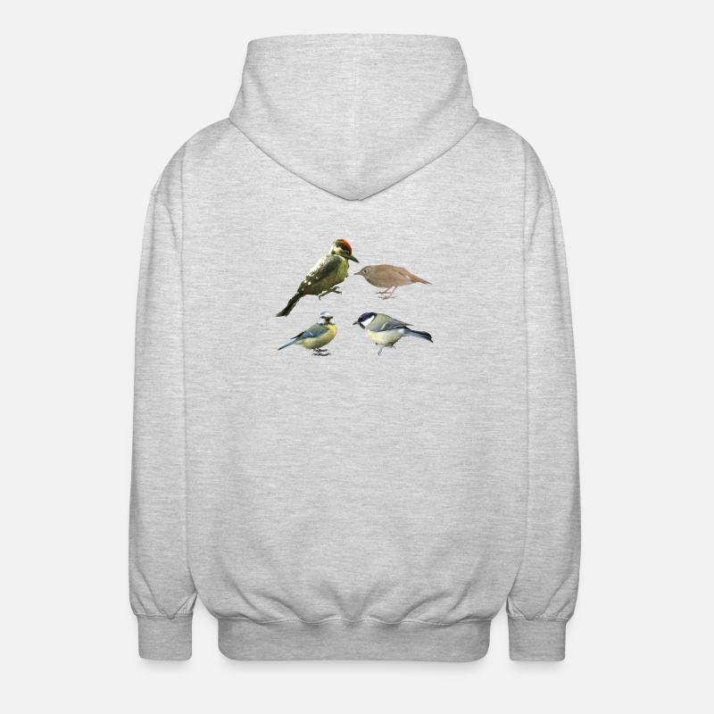 Singvögel - Unisex Kapuzenjacke - Hellgrau meliert