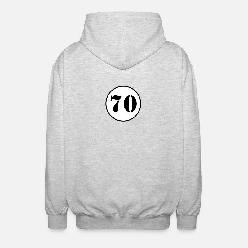 NUMÉRO 70 cadeau d'anniversaire de soixante-dix - Veste à capuche unisexe - gris clair chiné