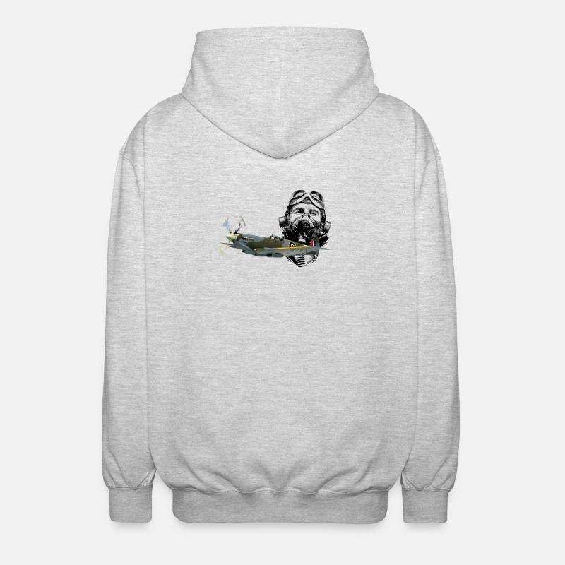 Pilot spitfire - Unisex Hooded Jacket - light heather grey