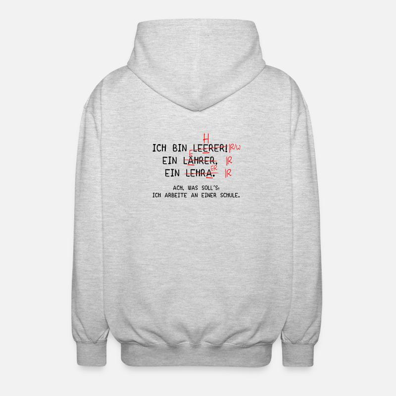Ich bin Lehrer! (schwarz) - Unisex Kapuzenjacke - Hellgrau meliert