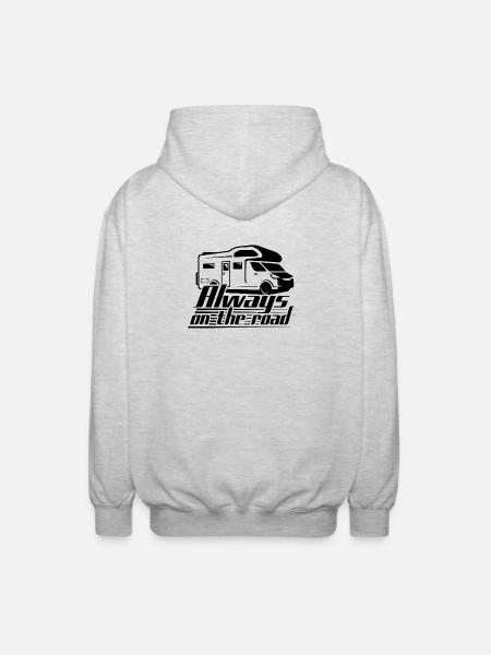 Always On The Road - Camper - Unisex Hooded Jacket - light heather grey