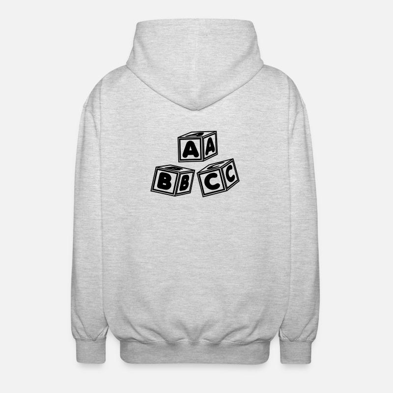 ABC-Blöcke - Unisex Kapuzenjacke - Hellgrau meliert