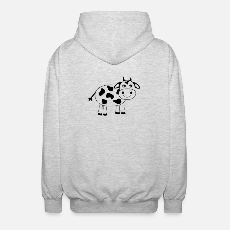 Bande dessinée noire de vache - Veste à capuche unisexe - gris clair chiné