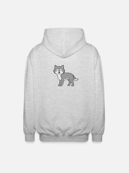 Wolf Wolves - Unisex Hooded Jacket - light heather grey