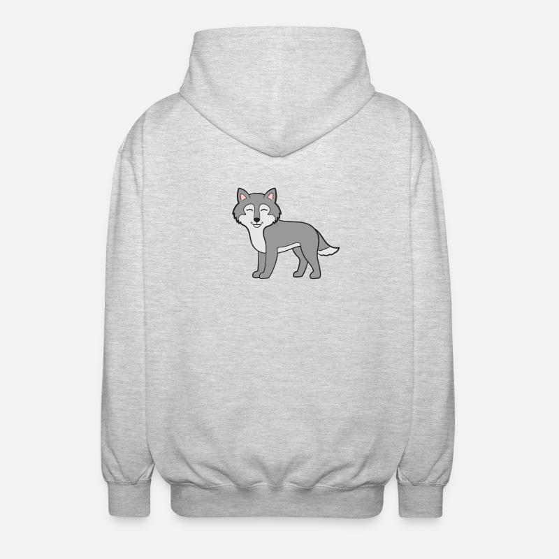 Wolf Wölfe - Unisex Kapuzenjacke - Hellgrau meliert