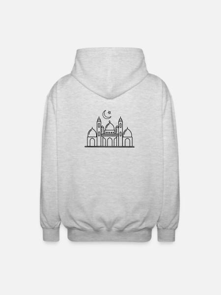 Moschee religiöse Kultstätte transparent - Unisex Kapuzenjacke - Hellgrau meliert