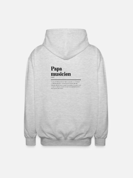 Papa Musicien - Veste à capuche unisexe - gris clair chiné