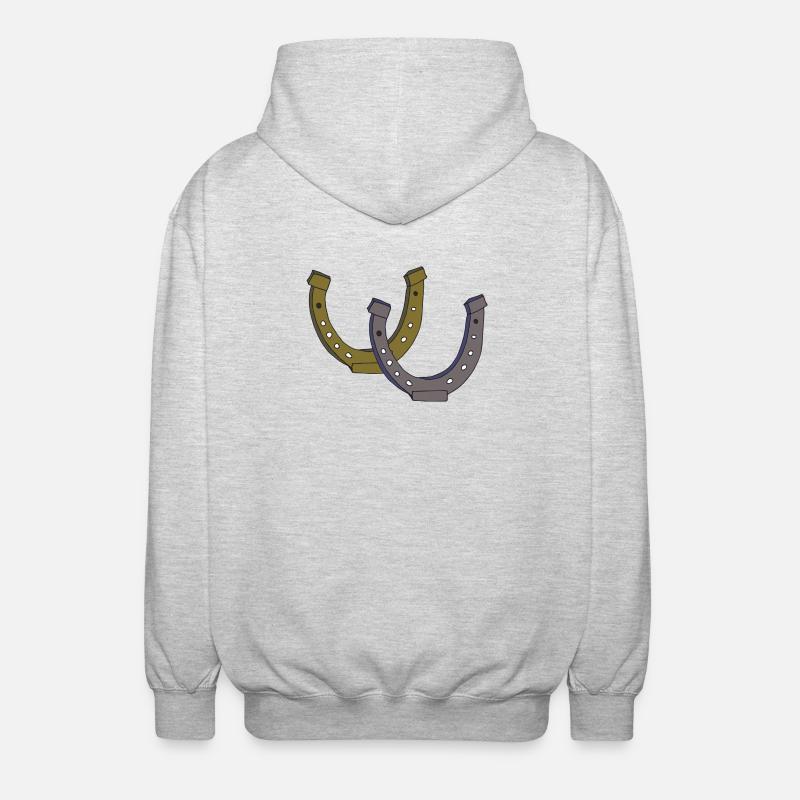 hufeisen doppelt - Unisex Kapuzenjacke - Hellgrau meliert