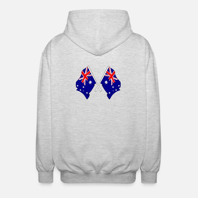 Deux drapeaux croisés de l’Australie - Veste à capuche unisexe - gris clair chiné