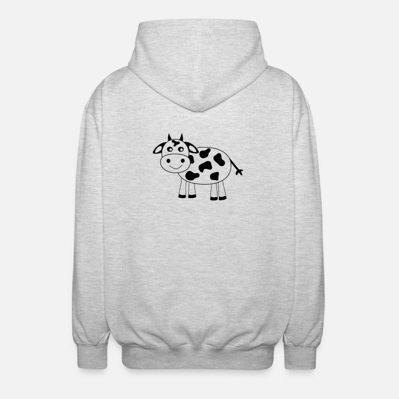 Vache - Veste à capuche unisexe - gris clair chiné