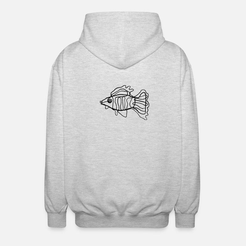 Poisson - Veste à capuche unisexe - gris clair chiné