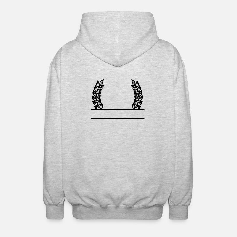 Grain Wreath Name Banner - Unisex Hooded Jacket - light heather grey