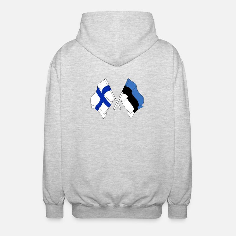 Drapeau Finlande, drapeau Estonie - Veste à capuche unisexe - gris clair chiné