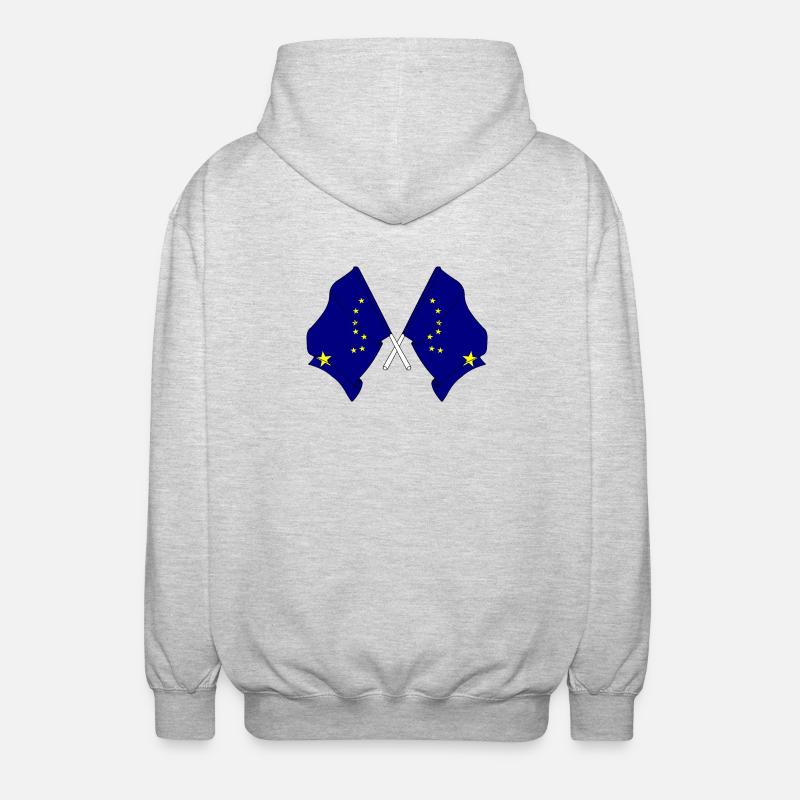 Zwei Flaggen Alaska - Unisex Kapuzenjacke - Hellgrau meliert