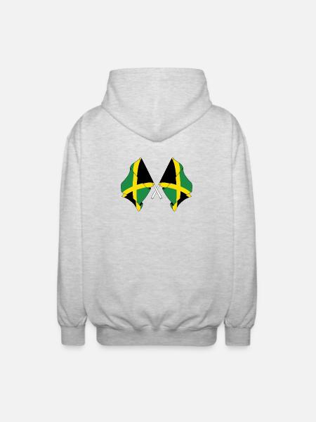 Two flags Jamaica - Unisex Hooded Jacket - light heather grey