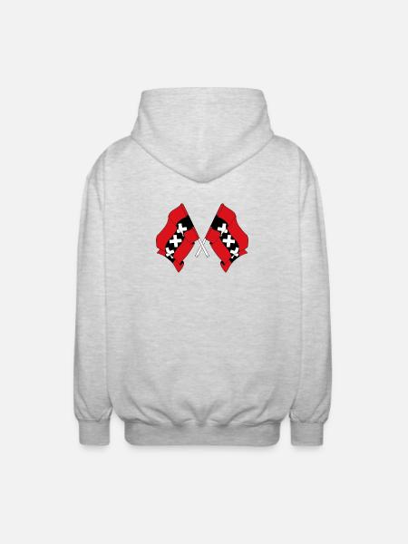 Two flags Amsterdam Netherlands - Unisex Hooded Jacket - light heather grey