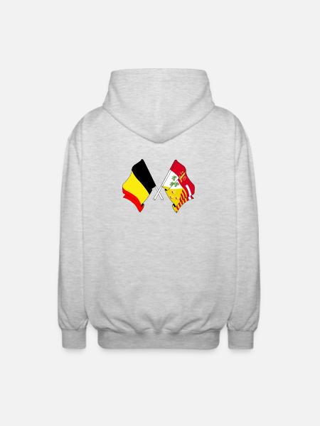 Drapeau de la Belgique, drapeau Liège - Veste à capuche unisexe - gris clair chiné