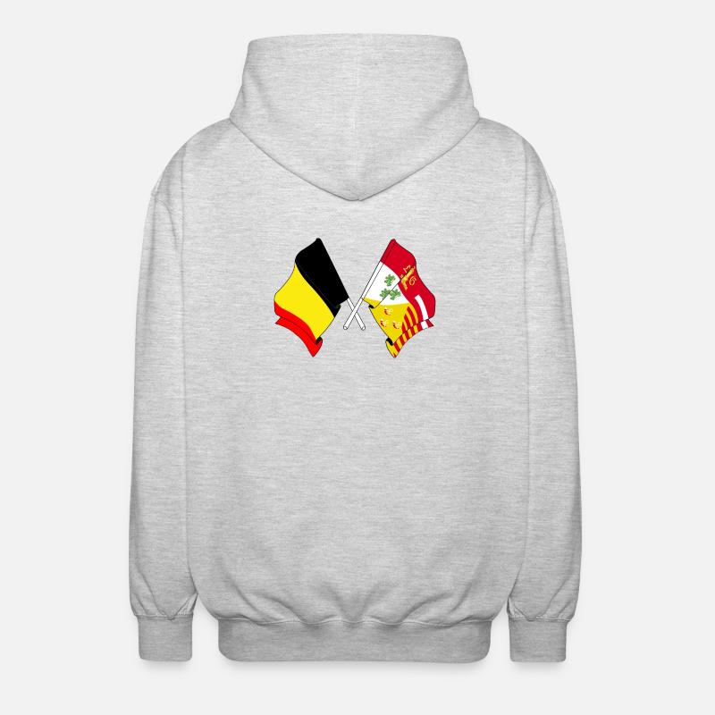 Drapeau de la Belgique, drapeau Liège - Veste à capuche unisexe - gris clair chiné