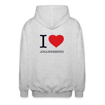 J’ADORE JOHANNESBURG - Veste à capuche unisexe - gris clair chiné - Dos - AI Model Male 185 light (185cm)