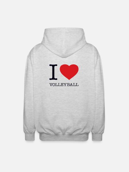 I LOVE VOLLEYBALL - Unisex Hooded Jacket - light heather grey