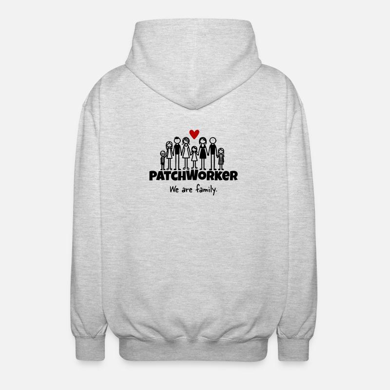 Patchworker We are family - Unisex Kapuzenjacke - Hellgrau meliert