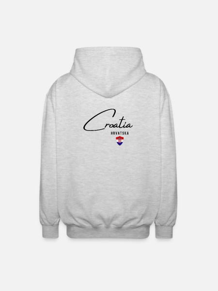 Drapeau croate, fierté croate - Veste à capuche unisexe - gris clair chiné