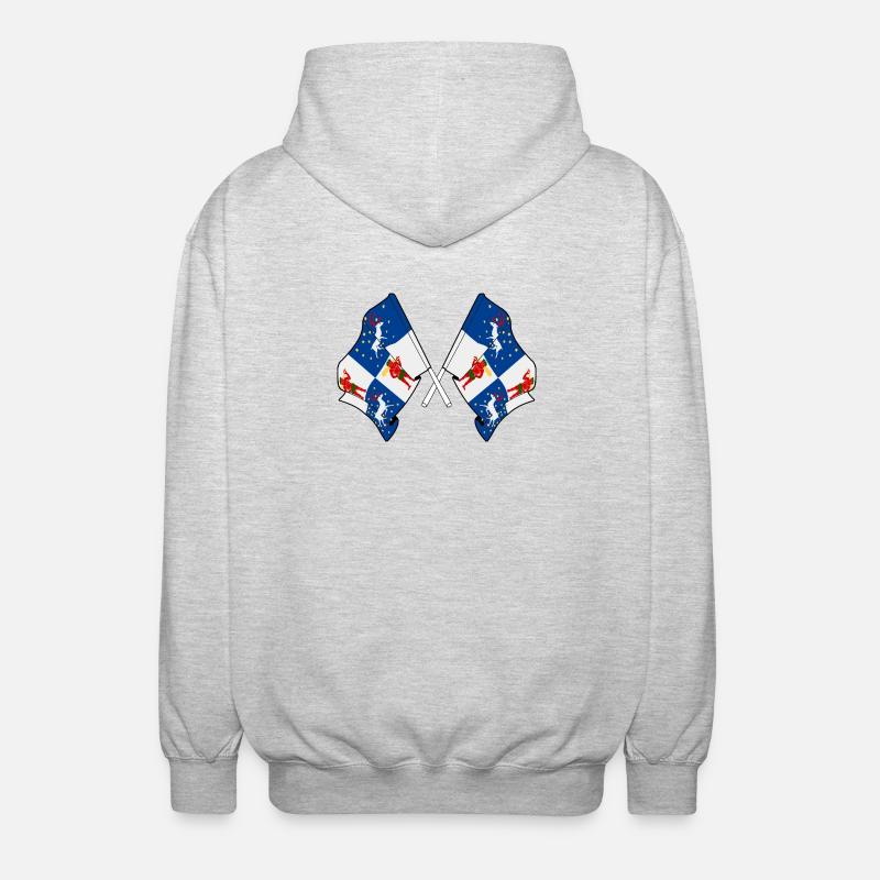 Drapeaux du Norrbotten croisés - Veste à capuche unisexe - gris clair chiné