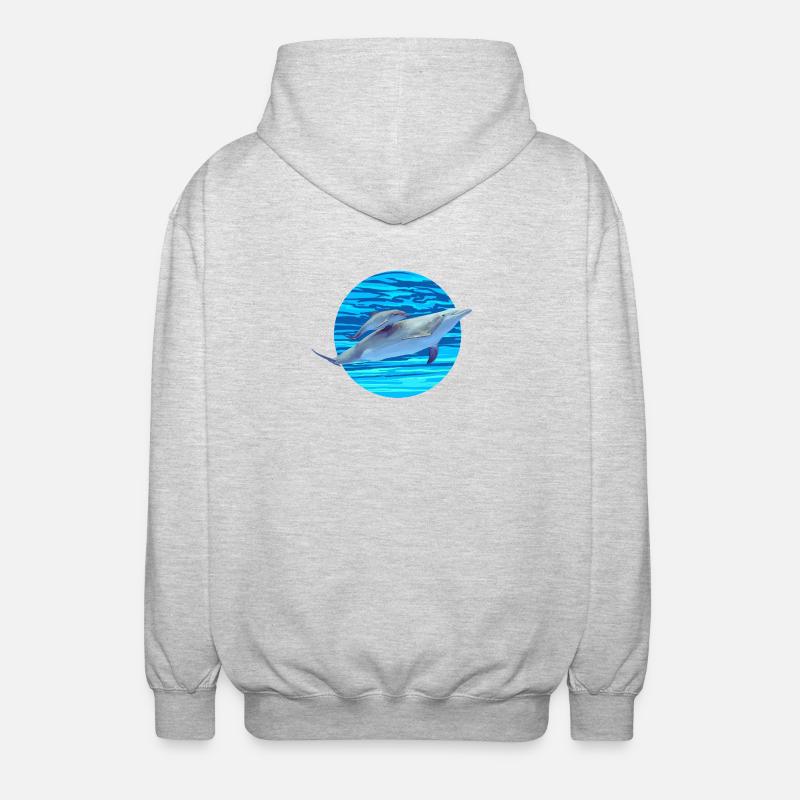Delfin - Unisex Kapuzenjacke - Hellgrau meliert