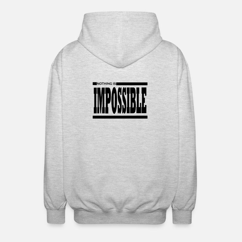 NOTHING IS IMPOSSIBLE - Unisex Hooded Jacket - light heather grey