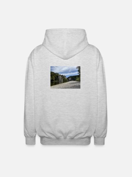 Flussklippen Kelheim Landschaft Donaudurchbruch - Unisex Kapuzenjacke - Hellgrau meliert