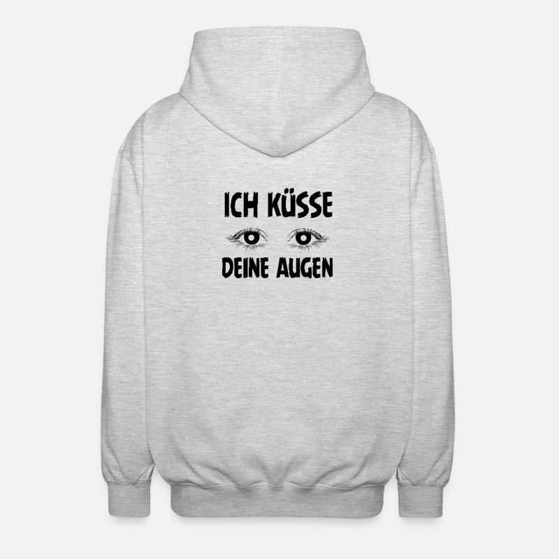 Je baise tes yeux – Déclaration romantique - Veste à capuche unisexe - gris clair chiné