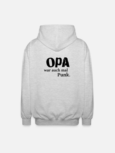 Opa war auch mal Punk - Unisex Kapuzenjacke - Hellgrau meliert