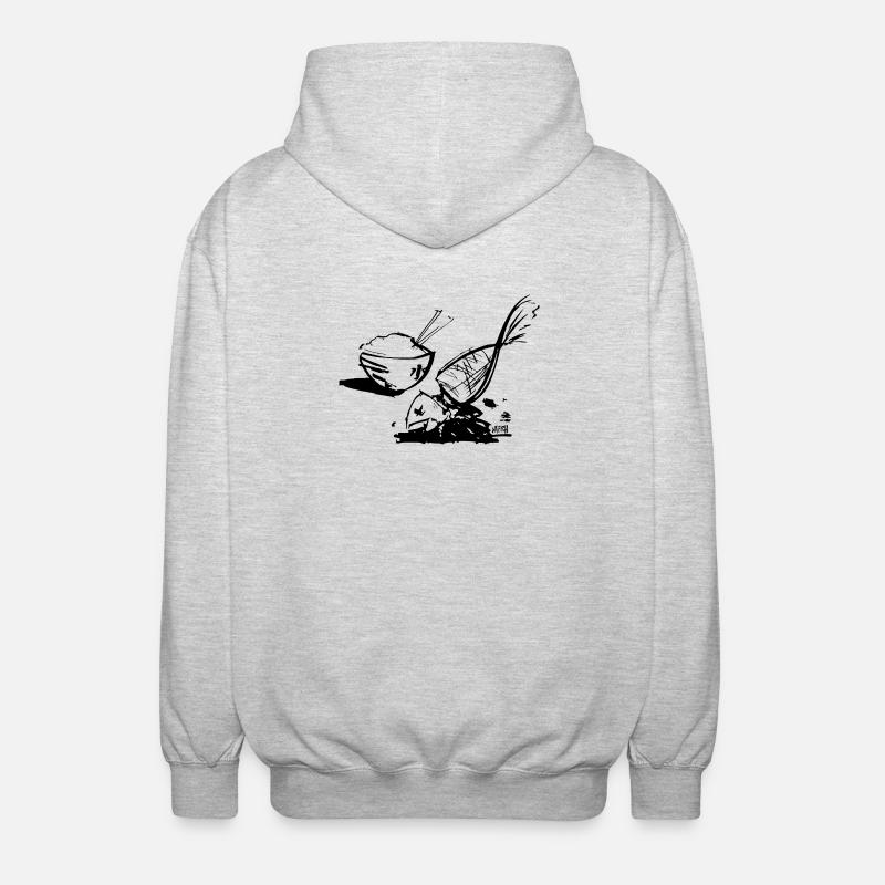 Poisson et riz - Veste à capuche unisexe - gris clair chiné