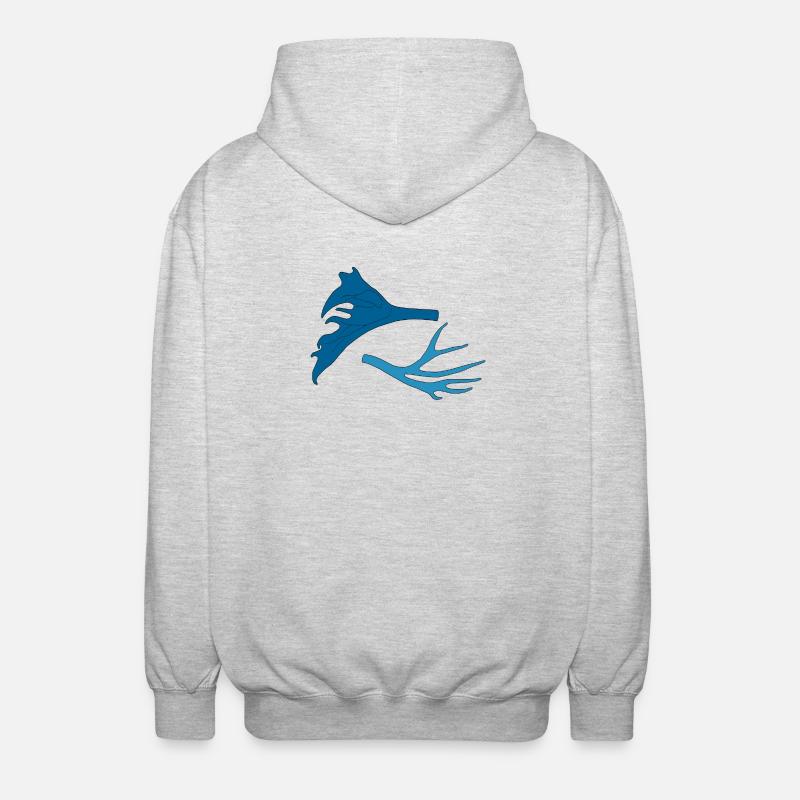 Geweihe vom Hirsch - Unisex Kapuzenjacke - Hellgrau meliert