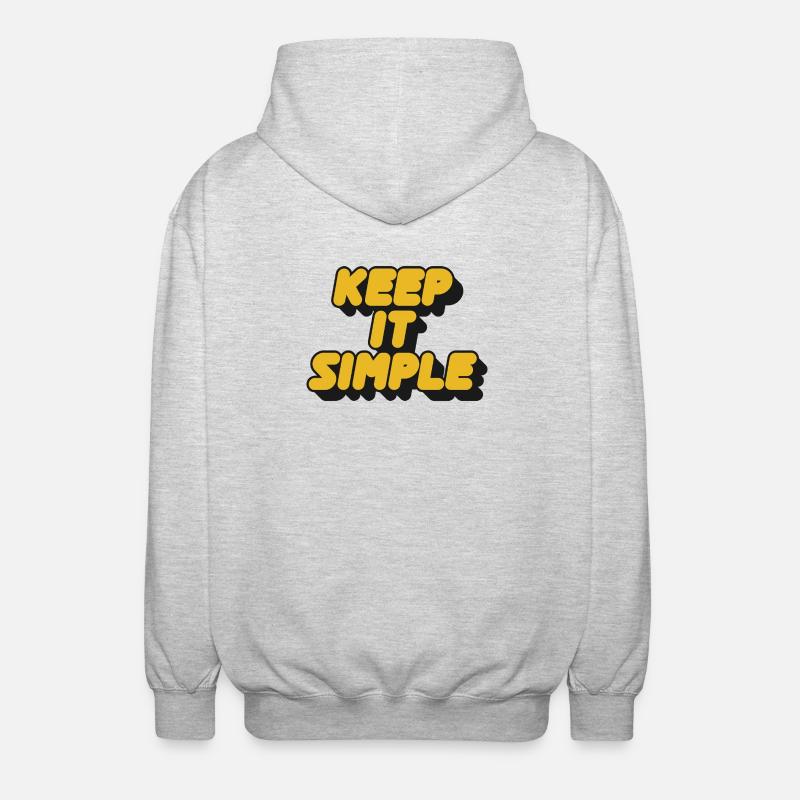 Keep It Simple Retro Bold - Unisex Hooded Jacket - light heather grey