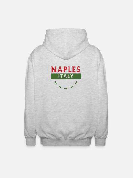 Naples Italy Emblem Arc - Unisex Hooded Jacket - light heather grey