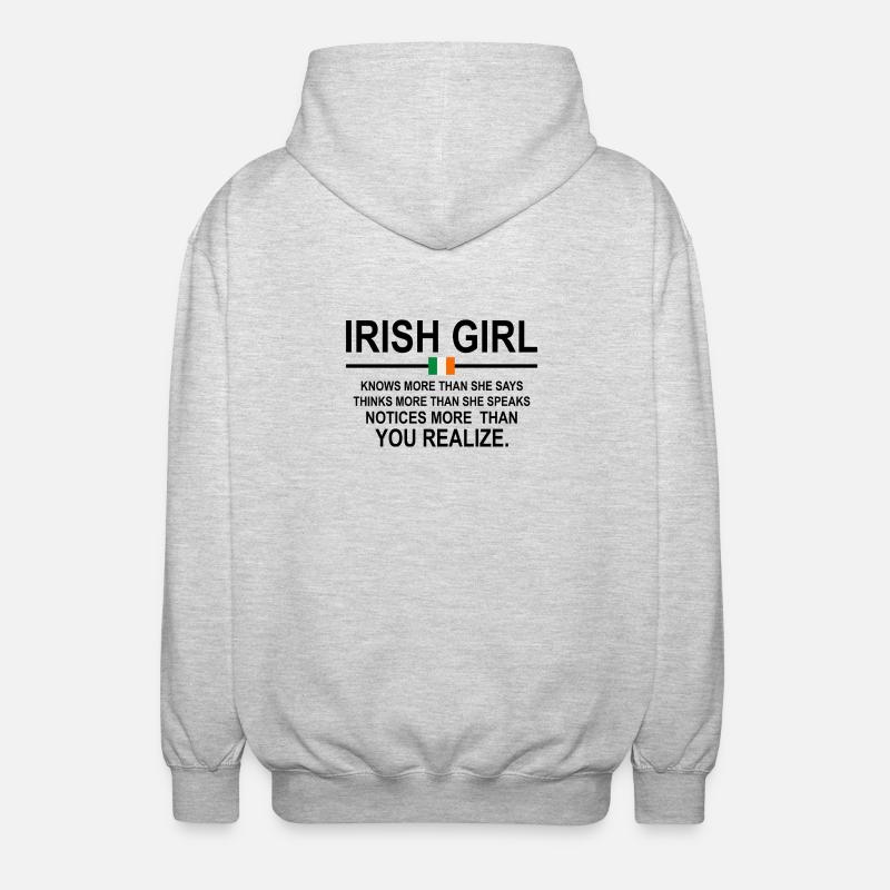 Irisches Mädchen - Unisex Kapuzenjacke - Hellgrau meliert