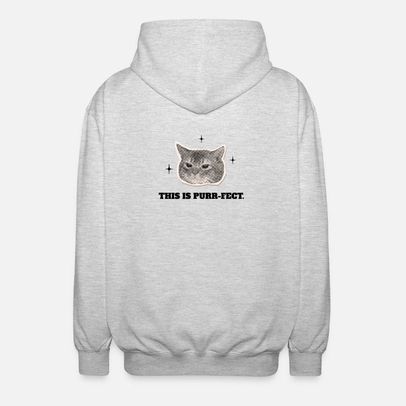 Le Chat Ronron-parfait - Veste à capuche unisexe - gris clair chiné