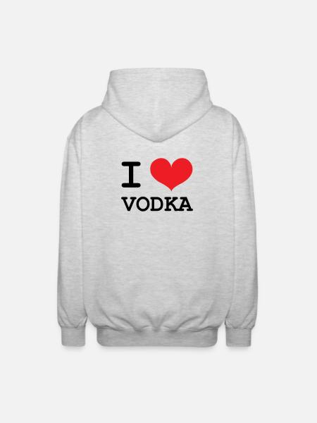 I Love Vodka - Alcohol - Unisex Hooded Jacket - light heather grey