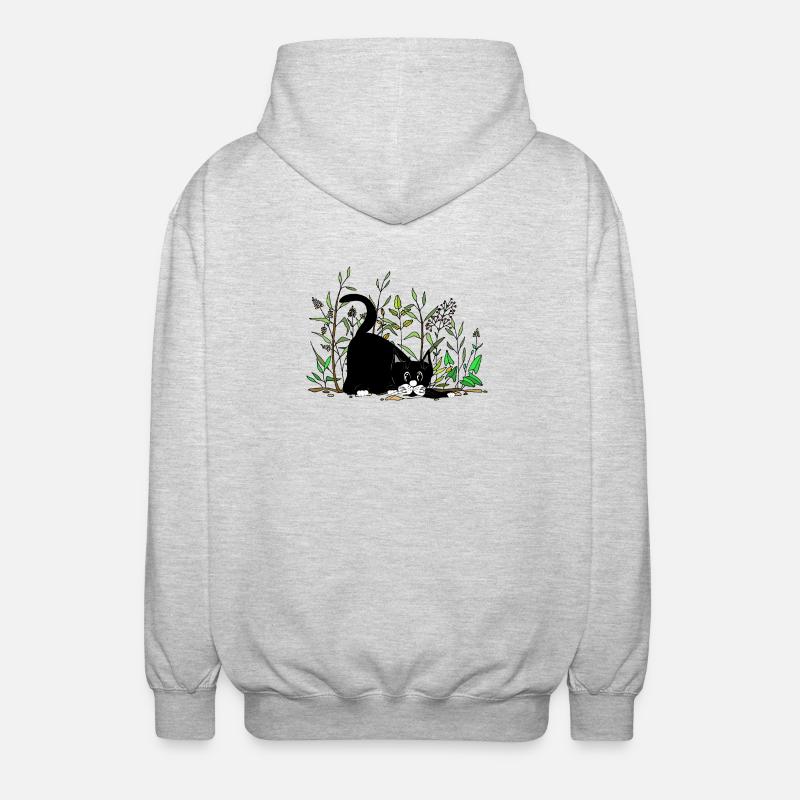 cat - Unisex Hooded Jacket - light heather grey
