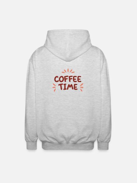 Kaffeezeit Farben Kaffee - Unisex Kapuzenjacke - Hellgrau meliert