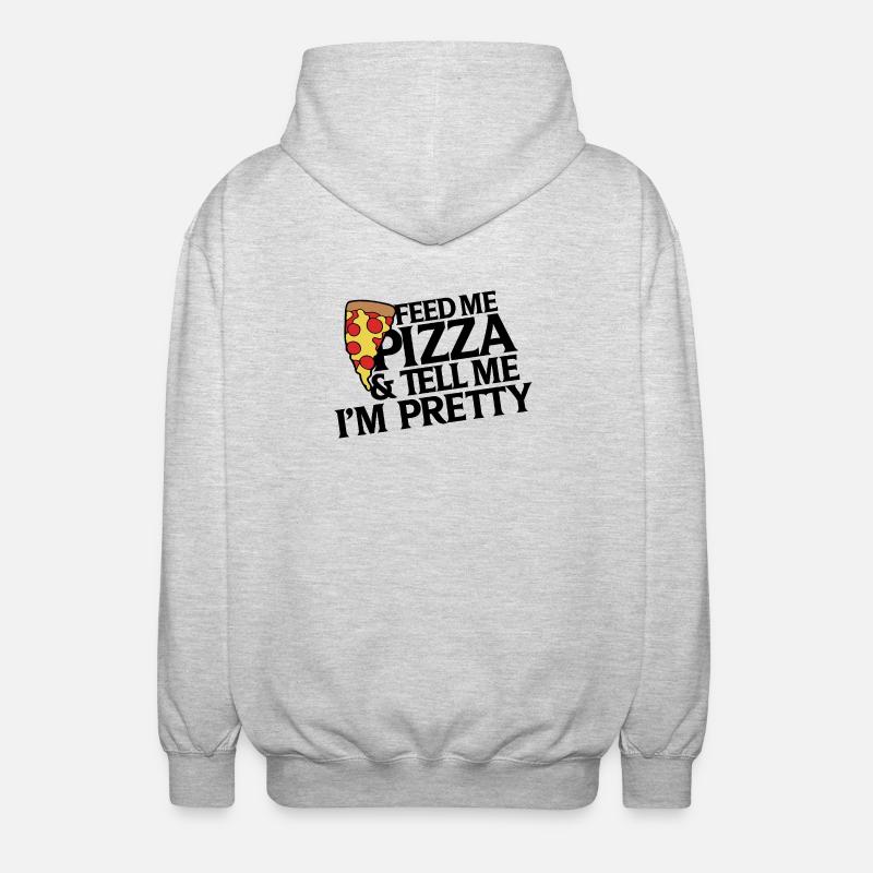 Pizza Slice Pop Art - Unisex Hooded Jacket - light heather grey