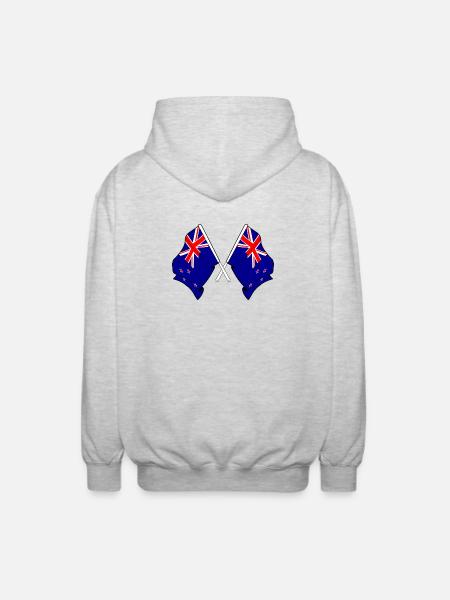 Neuseeland Cross-Flaggen - Unisex Kapuzenjacke - Hellgrau meliert