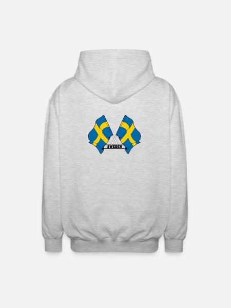 Schwedische Flagge - Unisex Kapuzenjacke - Hellgrau meliert