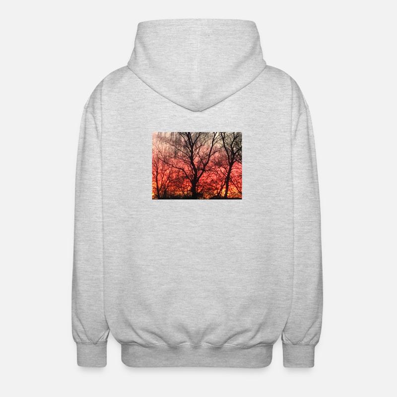 Abendrot - Unisex Kapuzenjacke - Hellgrau meliert