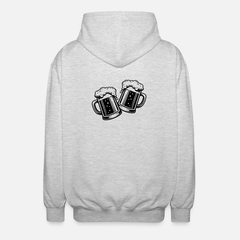 Bierglas Bier Anstossen - Unisex Kapuzenjacke - Hellgrau meliert